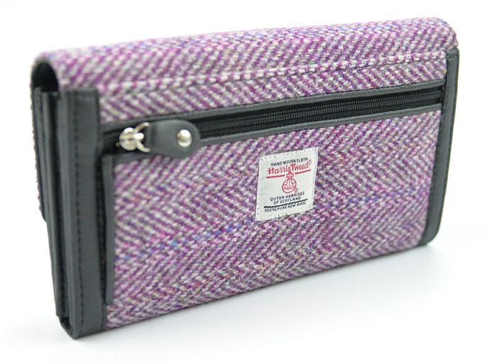 Ladies long purse made with authentic Harris Tweed fabric